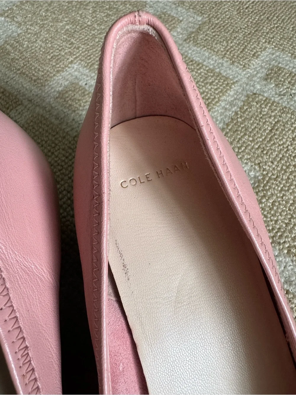 Cole Haan Nike Air Pink Leather Cap Toe Wedge Ballet Shoes Size 8.5 - Picture 12 of 13